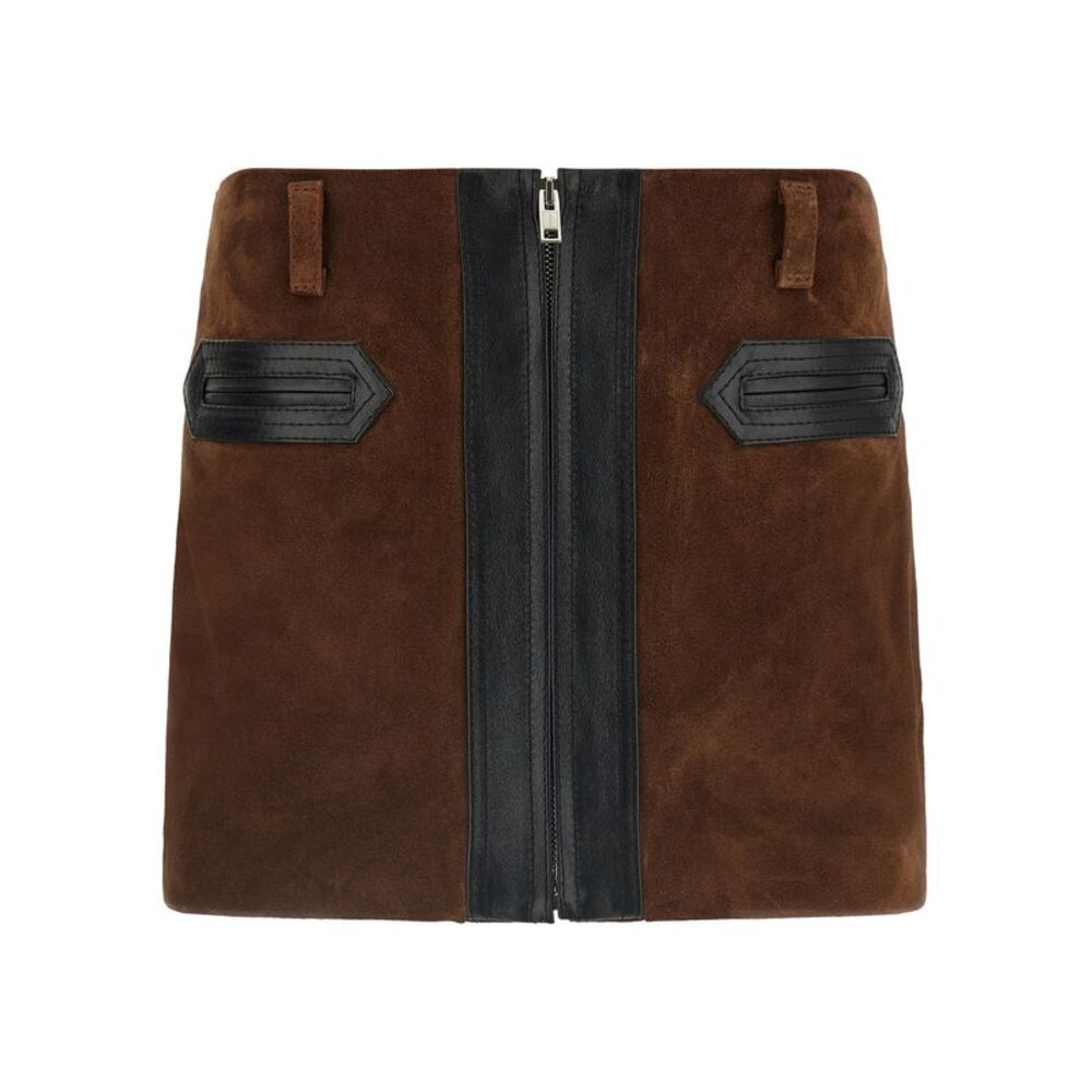 Marni Brown Calfskin Long Women's Skirt